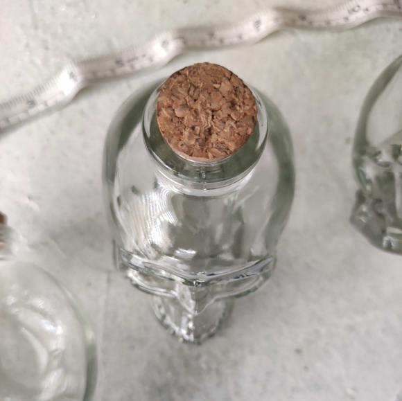 1 Skull Glass 3D Skull Bottle with Cork Stopper - Picture 2 of 4